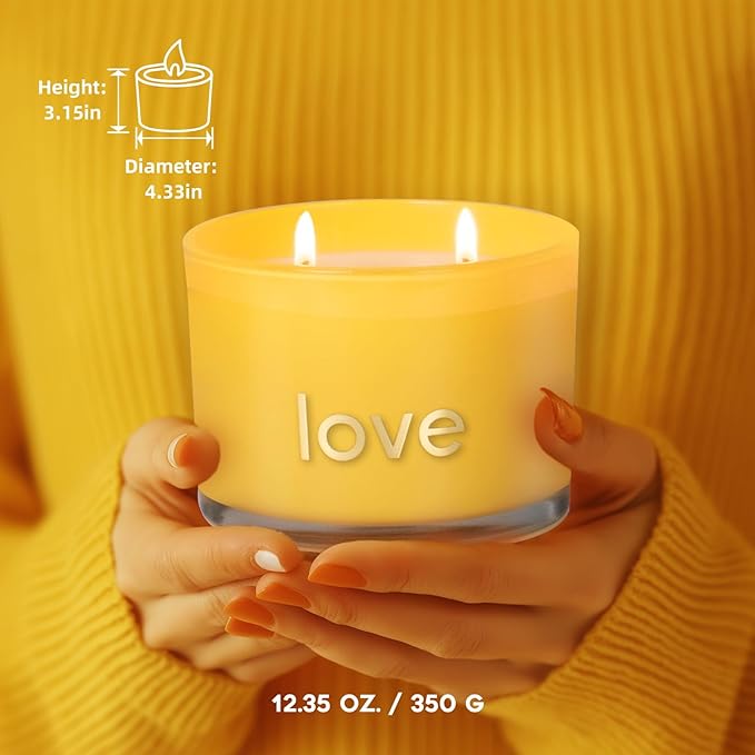KONNI 2 Wick Vanilla Love Scented Candles for Home, Relaxing Soy Candles, 12.35oz Luxury Love Aromatherapy Candle for Women Men, 60 Hours Long Lasting Candle, Clean Burning Jar Candle, Romantic Gifts