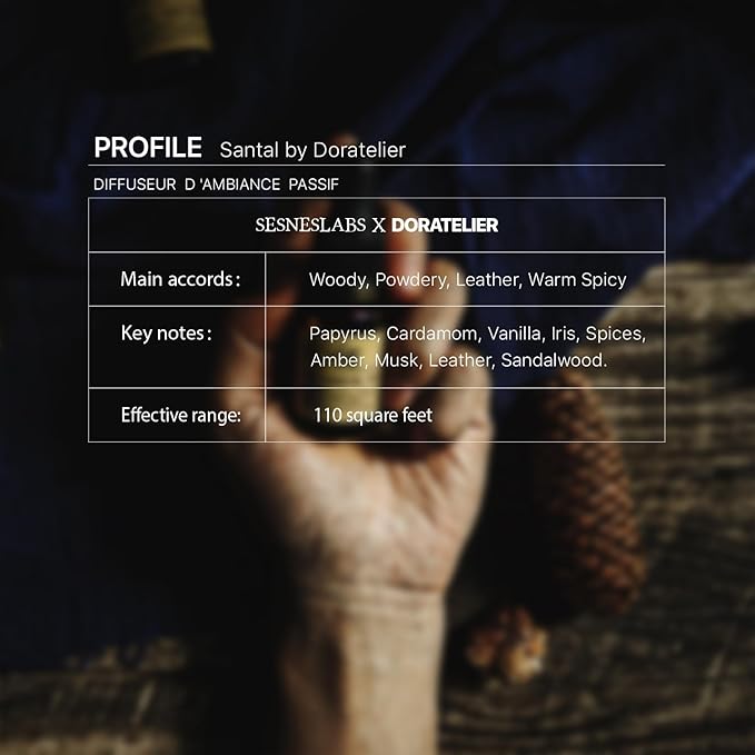 Passive Ceramic Diffuser for Compact Space, Santal Scent, a Collaboration with Doratelier, Pre-Scented with 10mL Diffuser Oil