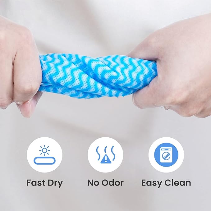 Reusable Cleaning Cloths Dish Paper Towels, Domestic Cleaning Towels, Multipurpose Quick-Dry Rag Dish Cloths Heavy Duty Handy Wipes for Kitchen 25 Count 14.2"X15.7", Blue