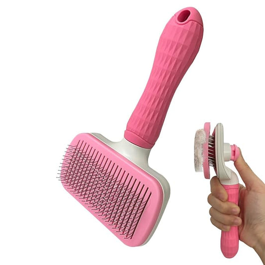 Pet Cleaning Deshedding Brush,Pet Hair Removal Brush for Shedding Massaging Grooming for Small Dogs,Cats,Rabbits(pink)