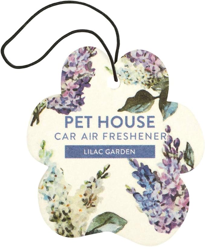 Pet House Car Air Freshener by One Fur All, Pack of 4 – Lilac Garden - Non-Toxic Auto Air Freshener, Pet Odor Eliminating Air Freshener for Car, Ideal for Small Spaces, Dye Free Dog Car Air Freshener