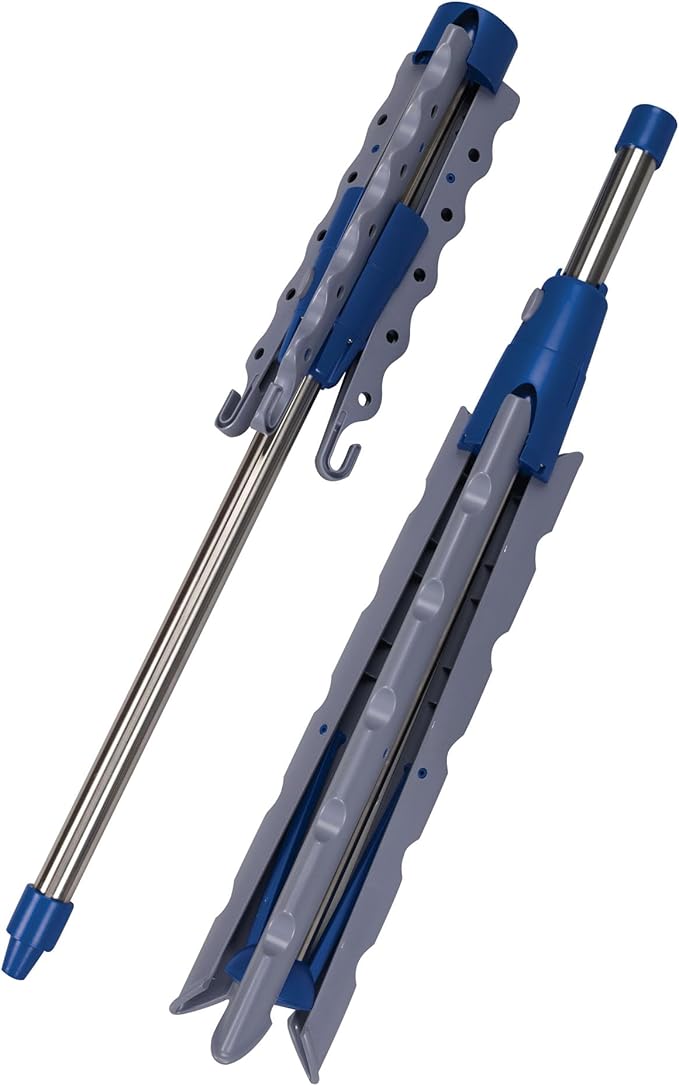 Household Essentials 5009-1 Collapsible Portable Indoor Tripod Clothes Drying Rack for Hanging Laundry | Silver and Blue Medium