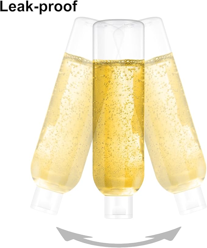 6 Pack 8 oz Travel Squeeze Bottles with Flip Caps Refillable Empty Plastic Containers for Toiletries Shampoo Lotions Oils