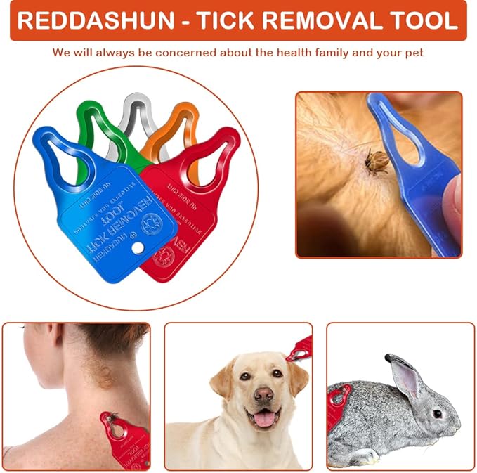 Tick Remover Tool, Tick Removal Tool Suitable for Pets, Animals, and Humans, Quick, Safe, Reliable, and Highly Essential Tick Remover Tool for Portable Outdoor Living, 1 Pack (Red)