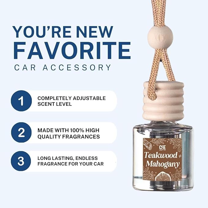 CE Craft Hanging Car Air Freshener – Fragrance Oil Diffuser with Essential Oils – Long-Lasting Aromatherapy Scents for Automobiles – 4 Pack, Masculine