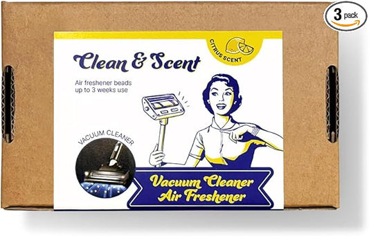 Generic Clean & Scent Vacuum Cleaner Citrus Air Freshener Beads Pak of 3 1.06oz Odor Eliminator for Kitchen, Bathroom, Garage Fresh Dust Bin for Shark, Dyson, Bissell, Dustbuster, Yellow