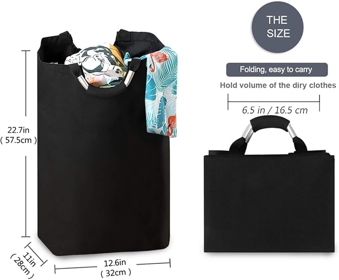 visesunny Cat Large Laundry Hamper with Handle Foldable Durable Clothes Hamper Laundry Bag Toy Bin for Bathroom, Bedroom, Dorm, Travel