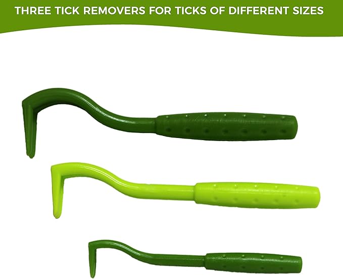 TickCheck Tick Remover Value 3 Pack - Tick Remover Tools + Tick Identification Card - for Humans, Dogs & Cats (1 Set)