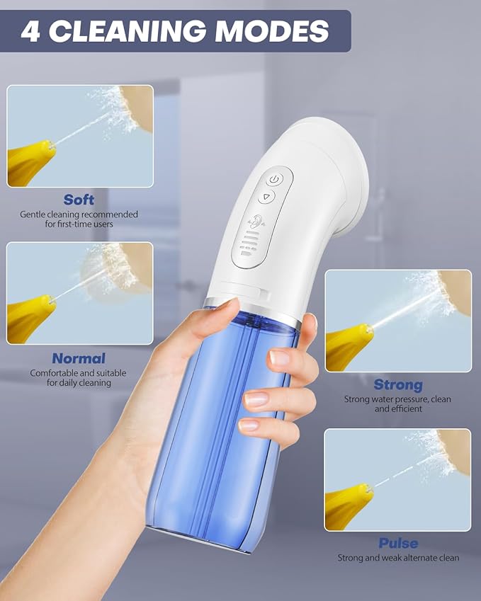 Upgraded Ear Wax Removal Kit, One Piece Waste Tank - Ear Irrigation Flushing System with 4 Modes & 8 Nozzles - IPX7, Safe and Effective Electric Ear Cleaner for Family Use, Type-C (White)