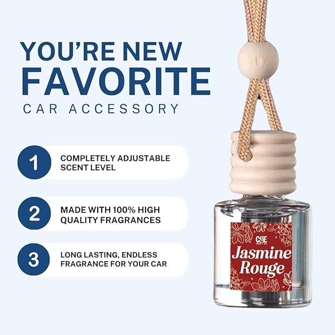 CE Craft Hanging Car Air Freshener – Fragrance Oil Diffuser with Essential Oils – Long-Lasting Aromatherapy Scents for Automobiles – 4 Pack, Designer