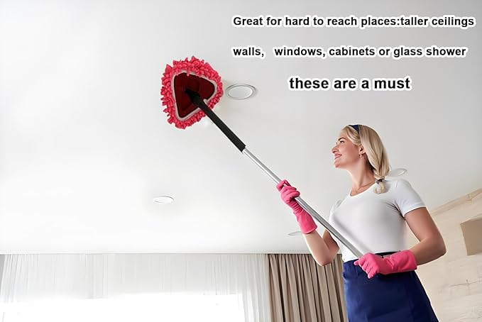 3 PCS Spin Mop Heads Replacements Compatible with Ocedar Easywring 1 Tank System Chenille Mops Duster Pad Washable Dust Refills Green Blue Red