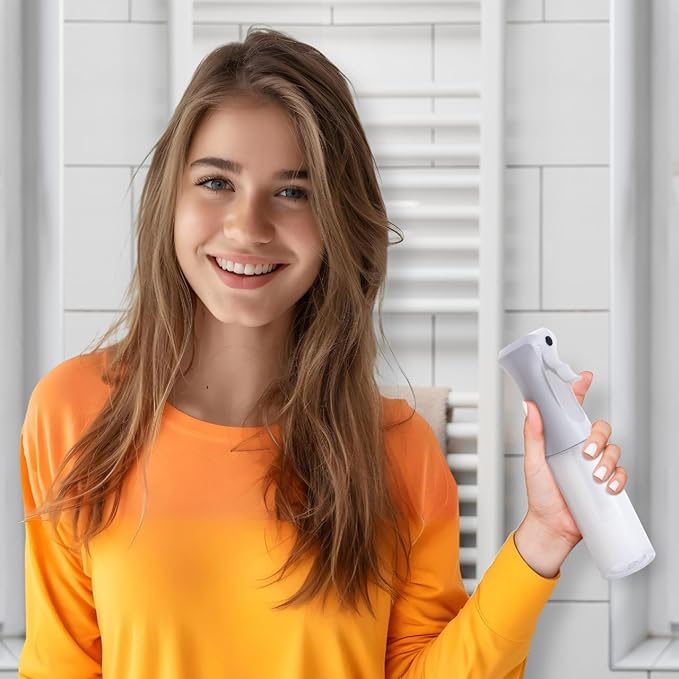 VIGOR PATH Continuous Spray Bottle for Hair – Fine Mist Mister for Hairstyling, Cleaning, Plants, Pets, Barbers, Salons, and Essential Oil Applications (200ml/6.7 oz) Clear