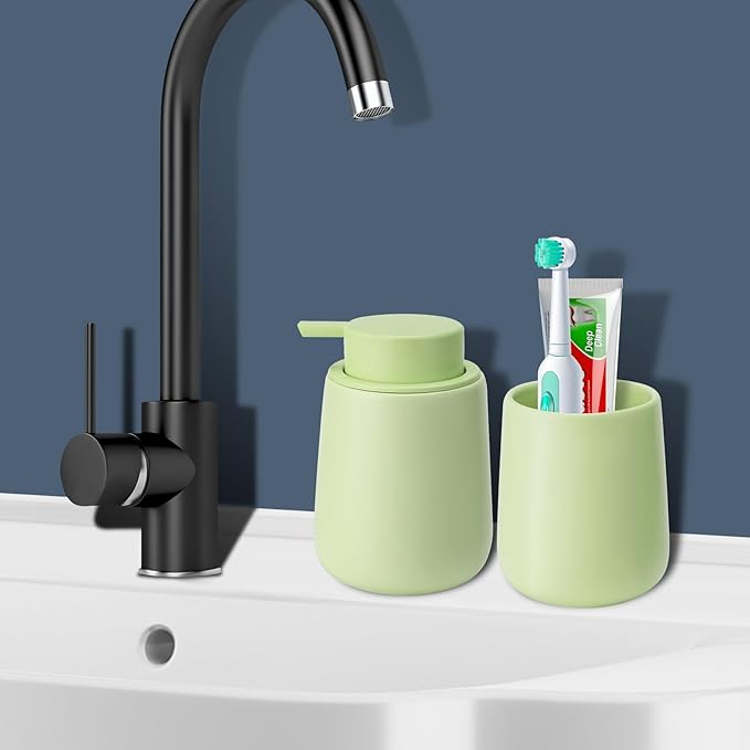 Soap Foaming Dispenser Ceramic with Easy-to-Press Pump Hand Foam Dispenser for Shampoo Bathroom Kitchen 12 oz