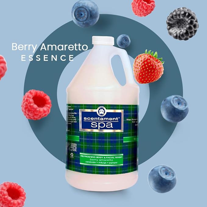 Best Shot Pet Scentament Spa Seasonal Facial & Body Wash, Berry Amaretto, 1 Gallon, Model: S55-Gallon