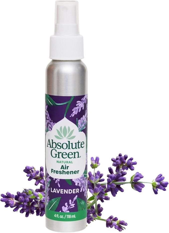 Absolute Green Air Freshener Room Spray, Non-Toxic, Cover Odors, Safe around Kids and Pets, Natural Lavender Scent 4oz (1 Pack)