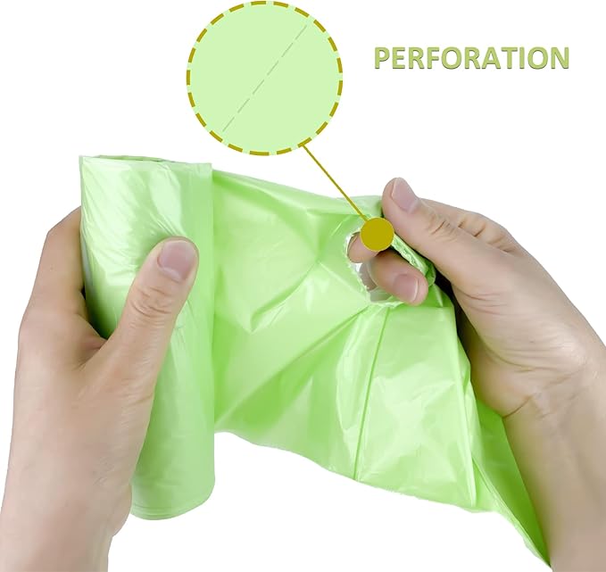 Inwaysin Medium Compostable Trash Bags - 8 Gallon, 30L (Clear Green, 20 Count Pack of 5) - Budget-Friendly Replacement for Simple Human H/J/G Trash Bags