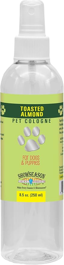 Showseason® Toasted Almond Pet Cologne 8.5 oz For Dogs | Long-Lasting Odor Eliminator | Cruelty-Free | Paraben-Free | Biodegradable and Non-Toxic | Made in The USA