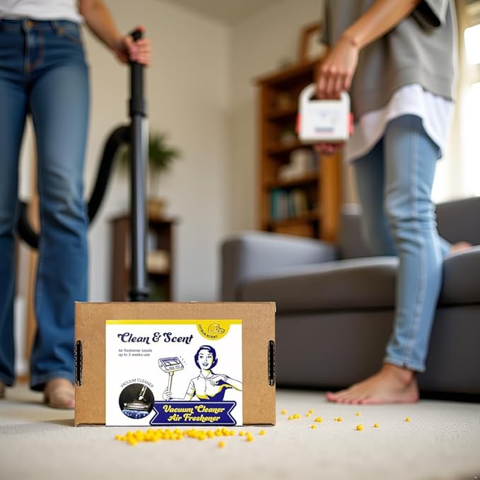 Generic Clean & Scent Vacuum Cleaner Citrus Air Freshener Beads Pak of 3 1.06oz Odor Eliminator for Kitchen, Bathroom, Garage Fresh Dust Bin for Shark, Dyson, Bissell, Dustbuster, Yellow