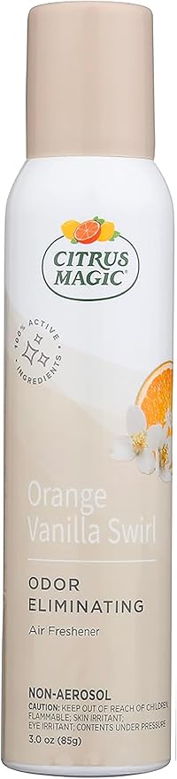 Citrus Magic Odor Eliminating Air Freshener Spray Orange-Vanilla Swirl, 3-Ounce, Pack of 3, 3.0 oz, 3 Count