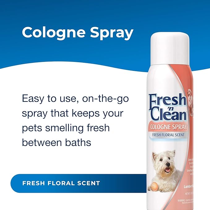 PetAg Fresh ’n Clean Cologne Spray - Floral Scent - 12 oz - Controls Odor & Keeps Dogs Smelling Fresh