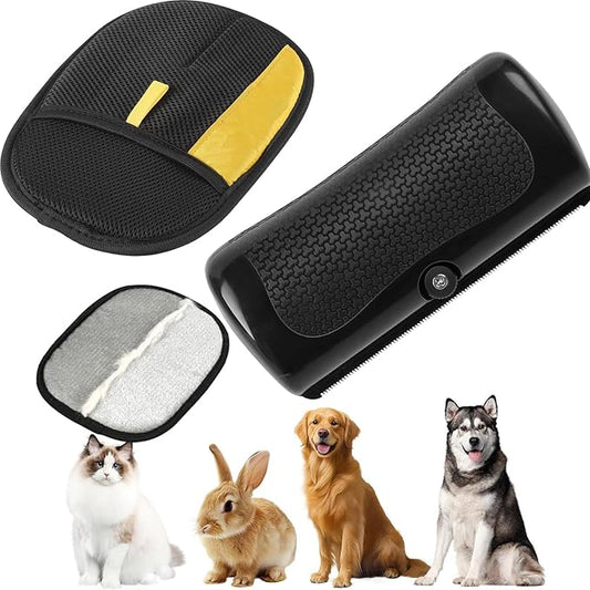 1Pc Grooming Deshedding Brush, 1Pc Pet Hair Removal Glove for Cats & Dogs, Deshedding Dog Brush Pet Hair Removal Tool Double-Sided for Couch, Clothing, Carpet, Car Seat