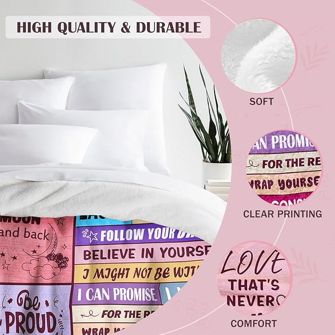 Daughter Gifts from Mom Dad - Daughter Birthday Gifts Unique - Birthday Gift for Daughters Adult - Christmas Valentines Mothers Day & Graduation Gift for Daughters - to My Daughter's Blanket 50"x60"