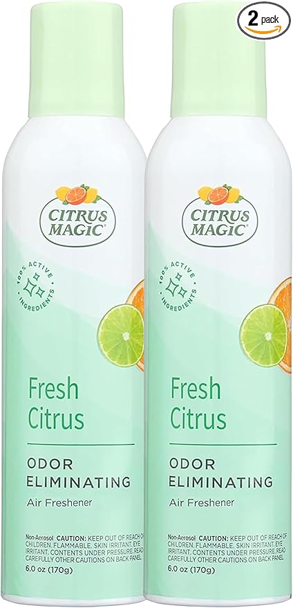 Citrus Magic Odor Eliminating Air Freshener Spray, Fresh Citrus, 6-Ounce, Pack of 2