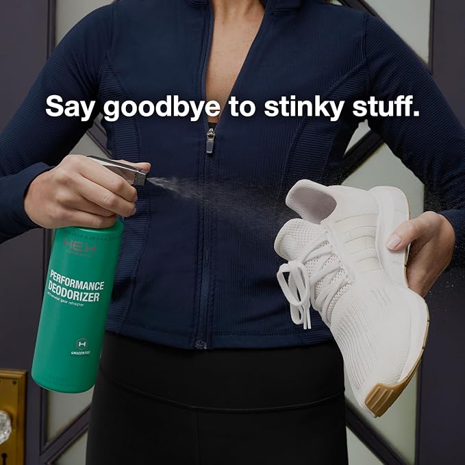 HEX Performance Deodorizing Spray, Fresh, 44oz (Pack of 2) - Awesome for Shoes, Gear, Activewear & Fabrics, Yoga Mats & Gym Equipment, Carpet, Pets, Odor Eliminator & Fabric Refresher Spray