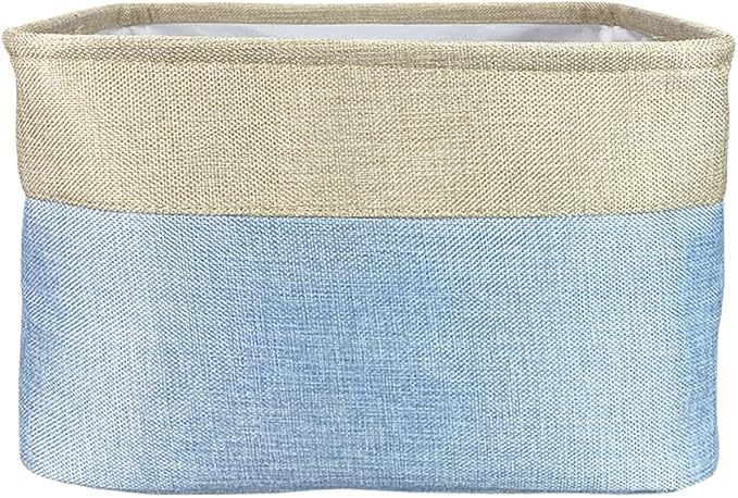 Dog Toys Basket My Dog Stuff Collapsible Storage Bin Grey Brow Pink Purple Blue Rectangular Pet Storage Organizer Box with Handles Medium