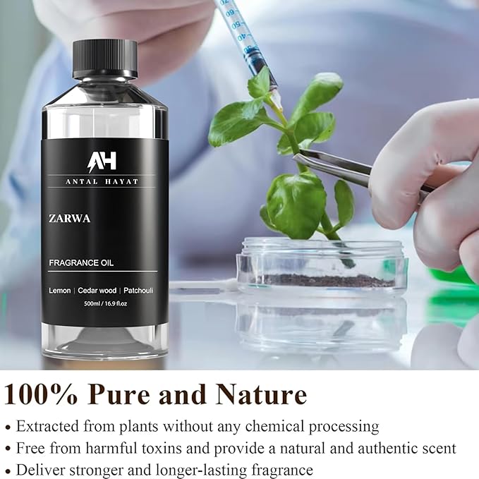 Hotel Scents Diffuser Oil Zarwa 500ml – Creed-Aventus Inspired Luxury Scent – Lemon, Cedarwood, Patchouli – Essential Oil Refill for Waterless & Ultrasonic Diffuser – Home & Hotel Aromatherapy Oil