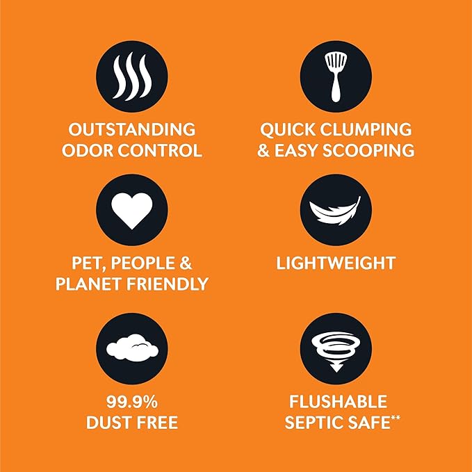 WORLD'S BEST CAT LITTER Low Tracking & Dust Control Multiple Cat Unscented 32-Pounds - Natural Ingredients, Quick Clumping, Flushable & Made in USA - Long-Lasting Odor Control & Easy Scooping