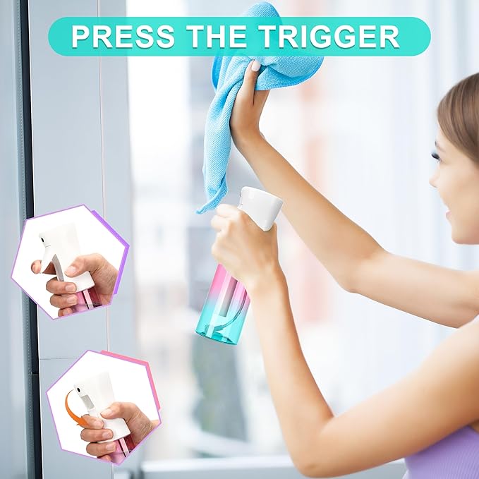 hair spray bottle, ultra-fine spray continuous spray bottle (200ml/6.8oz), used for hair design, vegetation, cleaning and skin care - empty, reusable (Gradient)