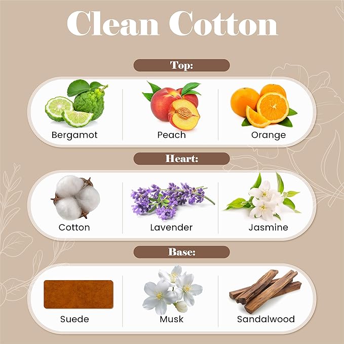 Clean Cotton Aberscent Premium Reed Diffuser Oil Refill (8.5 Fl Oz/250ml) – Long-Lasting Fragrance Oil for Home, Office & Spa – Relaxing Scent, Luxury Hotel-Style Aroma