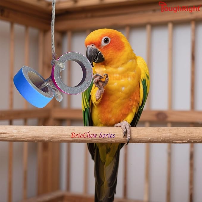36 Pcs Chew Bagels Bird Toys for Parrots Durable Cardboard BrioChew 0.3in“ Thick Chewing Shredding Foraging Foot for Medium & Large Parrot Amazons Mini Macaws African Greys Cockatoos Eclectus Senegal