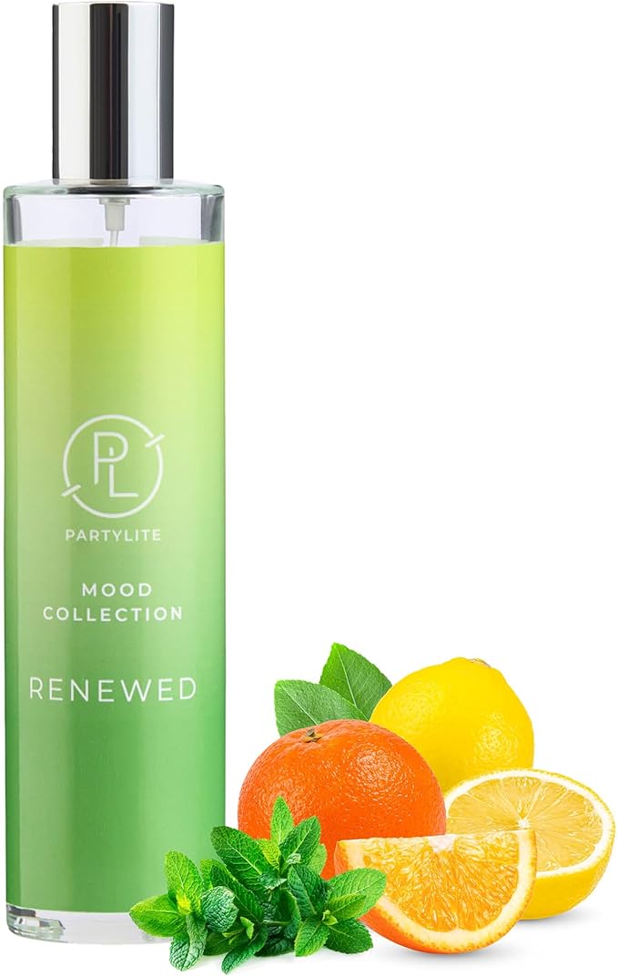 PartyLite Renewed Scented Room Spray, 100mL, with Notes of Orange, Lemon, Nutmeg, Pine & Peppermint, Part of the Mood Collection, Fresh & Clean, Perfect for Gifting