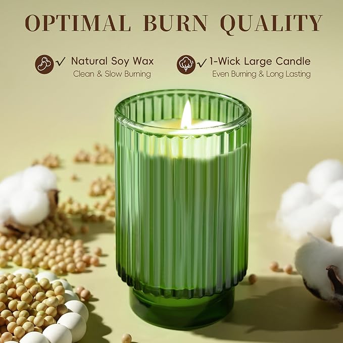 Balsam Cedar Scented Candles for Christmas Decor, Soy Candle for Home Gifts, 70 Hours Burning Fir Jar Candle in Glass, Ideal for Holiday Relaxing Ambience