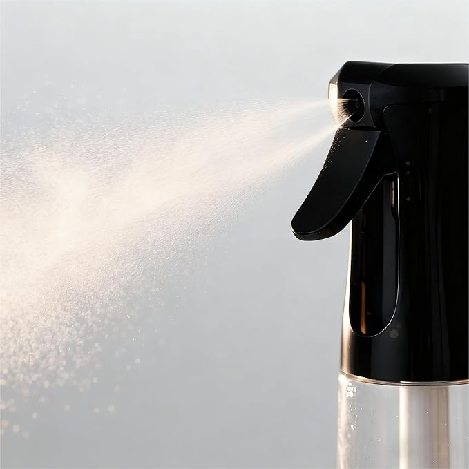 Spray Bottle for Hair, SkinCare, Planting, Showering Pets, Travel, Cleaning &Home, Empty Ultra Fine Mist hair spray bottle for Styling, Water Mister, Refillable(300ml/10.1 oz)(Black)