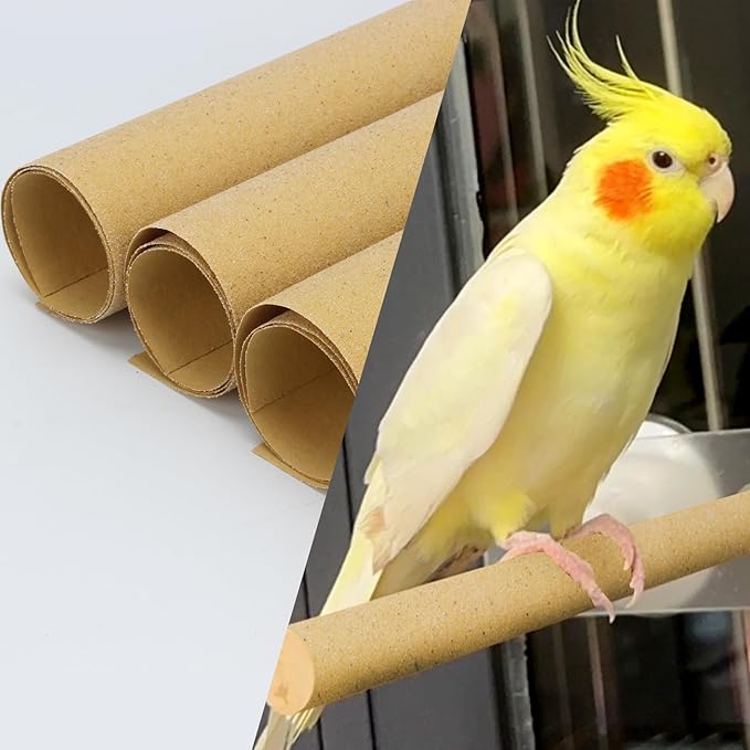 35 Pcs Gravel Liner Paper for Bird Cage, 11 x 17 Inch Bird Cage Liner Paper Bedding Calcium Paper Special Pet Bedding Accessories for Pet Parrot Bird Cage in Sea Sand