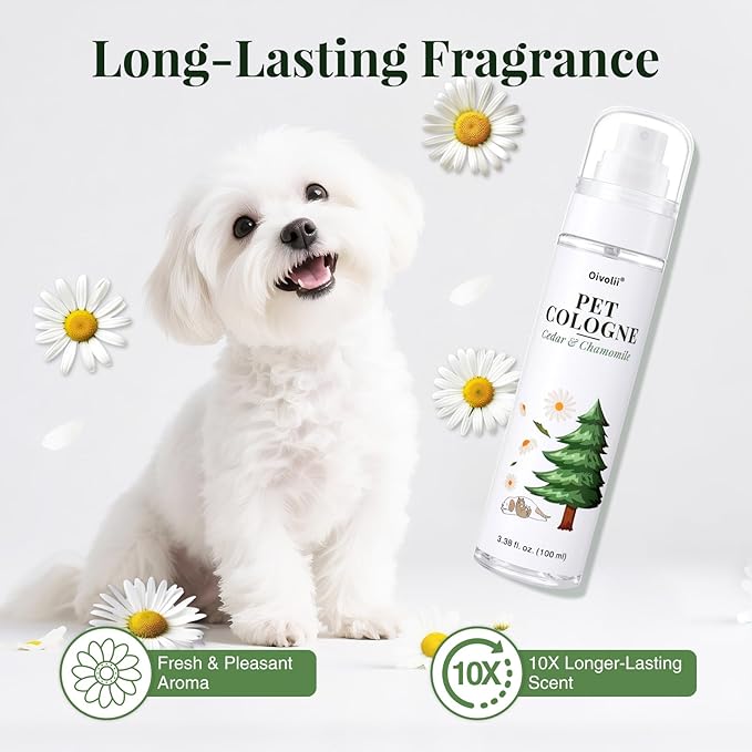 Pet Cologne Spray for Dogs & Cats – Natural Deodorizing Perfume – Long-Lasting Scent – Alcohol-Free, Hypoallergenic, Safe Grooming Spray for Pets