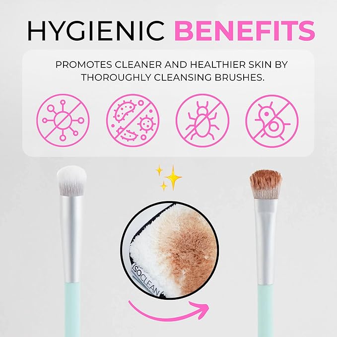 ISOCLEAN Professional Brush Cleaner 6 fl oz - Easy Pour Makeup Brush Cleaner for Cosmetic Tools, Cleans Bristles, Scented No-Rinse Formula Dries in 60 Seconds, Vegan, Not Tested on Animals