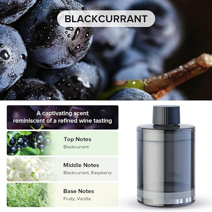 Ceeniu Car Air Freshener, CF3 Luxury Perfume Refill, 135ml Large Capacity for 6 months, BlackCurrant, Natural French Fragrance with Plant Extracts, Car Diffuser Freshener, Premium Car Scent