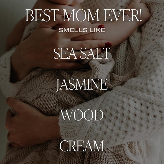 Sweet Water Decor Best Mom Ever Candle - Mother's Day Gifts for Mom, New Mom Gift, Spa Scented Mother Candle - 11oz White Jar, 50+ Hour Burn Time, Made in The USA
