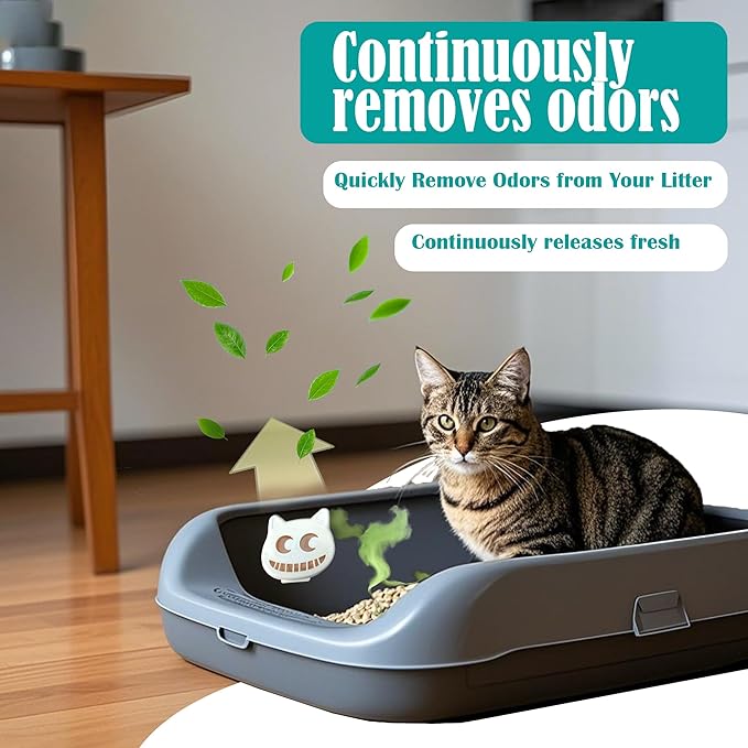 NewKe Cat Deodorizer Pod for Cumrige Self Cleaning Litter Box, Universal Odor Deodorant Compatible with Self-Cleaning Litter Box,Includes 2 OdorTrap Pod and 2 Odor Remover Refills Bags