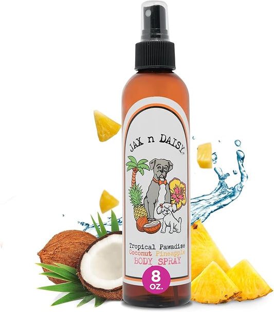 Jax N Daisy Tropical Pawadise Spray a Delightful Tropical Scent all Natural Good for Coat Skin Long Lasting Deodorizing Spray dog Perfume Deodorant for Smelly Dogs pet Perfume