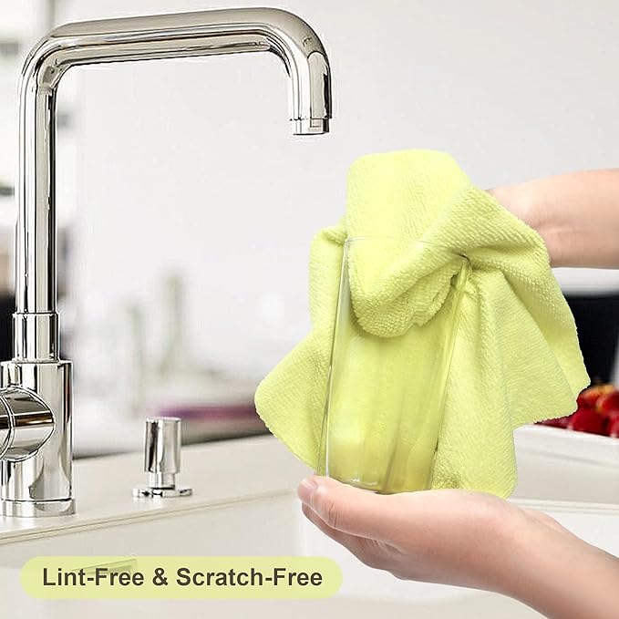LIVOS Microfiber Cleaning Cloth Roll - 80 Pack, Reusable Paper Towels Tear Away Towels, Microfiber Towels for Cars, Super Absorbent Lint Free Cleaning Rags for House, Kitchen-Beige Yellow,11.5"x11.5"