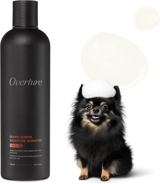 ODAC Overture Derma Serene Signature Pet Shampoo, Ultra Gentle with Dual Ceramides NS & EOP, Oat & Barley, Fine & Dense Lather, Herbal Freshness, for Dogs & Cats, 10.14 fl oz Korea Beauty Pet Skincare