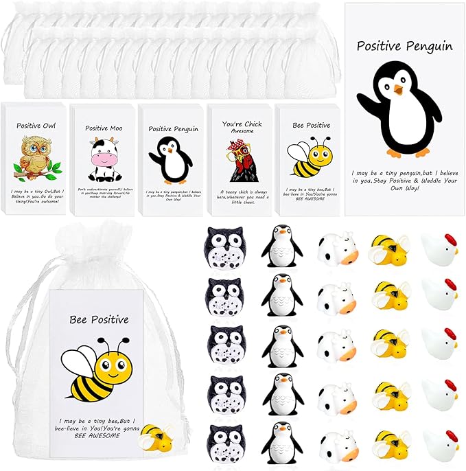 20Set Employee Appreciation Gifts Bulk for Coworkers Thank You Staff Gifts Mini Animal Pun Card,Ideal for Employee Appreciation,Graduation,Students Teacher,Birthday,Christmas,Wedding