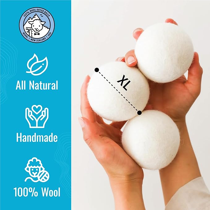 Wool Dryer Balls - Smart Sheep 3-Pack - XL Premium Natural Fabric Softener Award-Winning - Wool Balls Replaces Dryer Sheets - Wool Balls for Dryer - Laundry Balls for Dryer (Playful Pups)