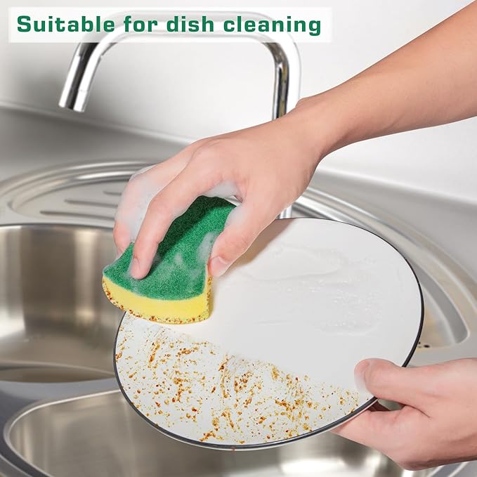 300 Pack Kitchen Cleaning Sponges, Eco Non-Scratch for Dish,Scrub Sponges.