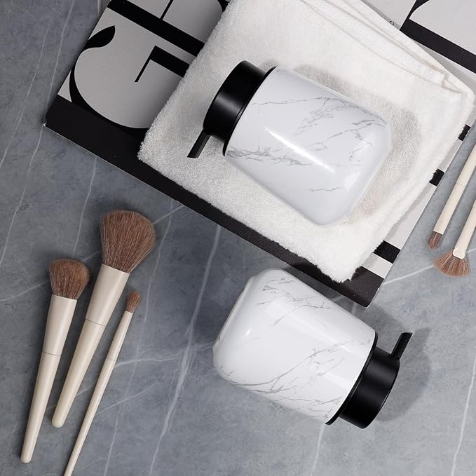 Bosilunlife Hand Soap Dispenser - Marble Lotion Dispenser 12Oz Ceramic Soap Dispenser Bathroom Refillable Liquid Pump Dispenser for Bathroom Kitchen Dispenser for Dish Soap with Easy-to-Press Pump